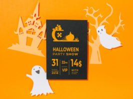 Free Psd halloween ghost cover mockup