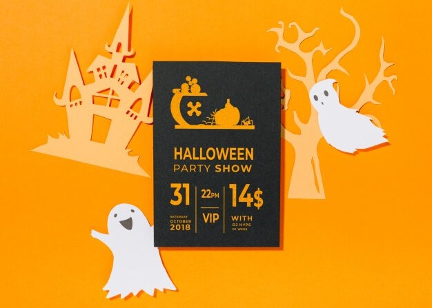 Free Psd halloween ghost cover mockup