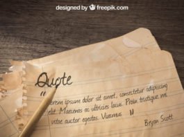 Free PSD Old paper mockup with Written Quote