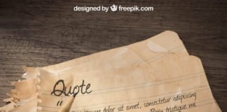 Free PSD Old paper mockup with Written Quote