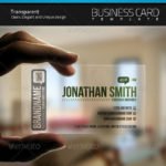 transparent business card mockup