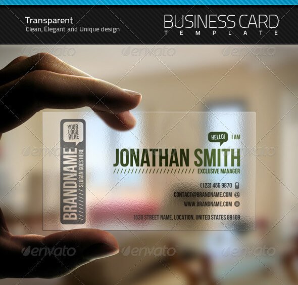 transparent business card mockup