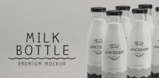milk bottle mockup