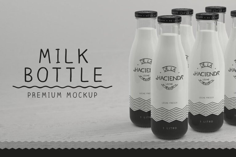 Milk Bottle Mockup | 40+ Different Presentation of Milk bottle PSD, Vector Templates
