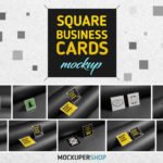 Square Business Card Mockup