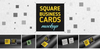 Square Business Card Mockup