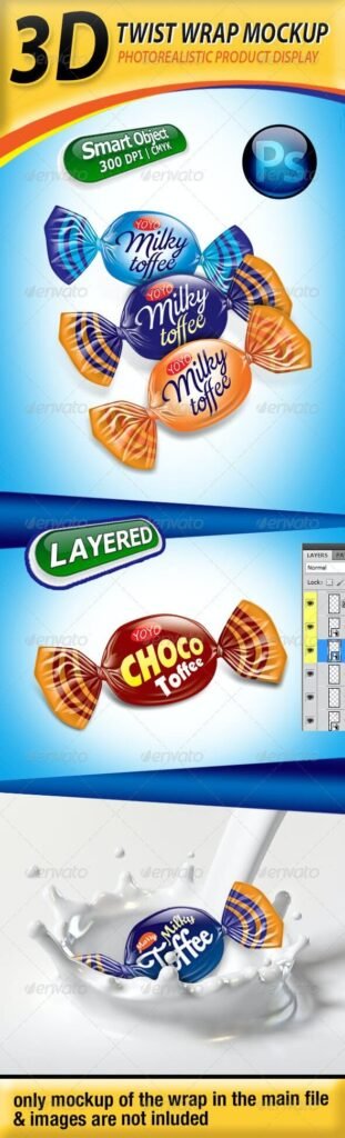 Twist Wrap Candy Mockup