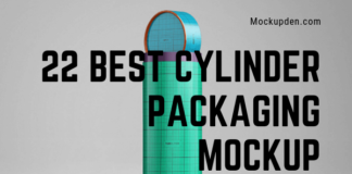 Cylinder Packaging Mockup