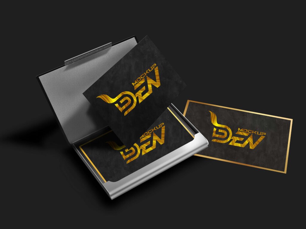 Free Black Business Card Mockup