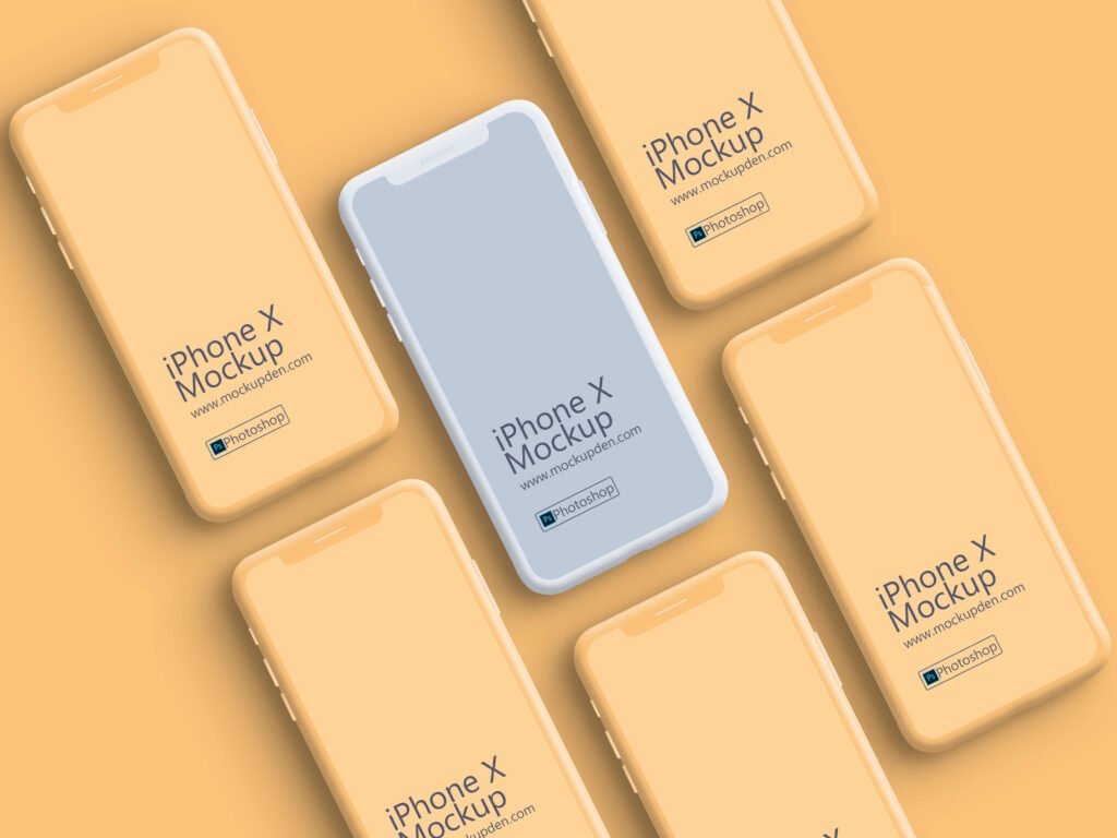 Free Clay iPhone X Device Mockup PSD Design Template