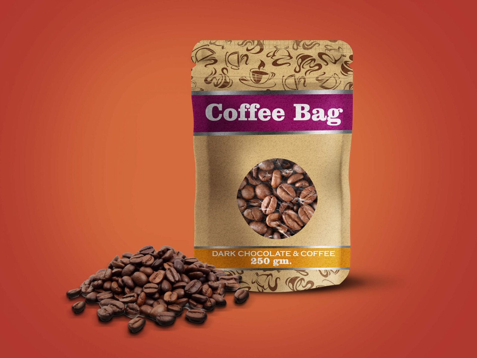Free Coffee Bag Mockup Pack Two PSD Scene Template