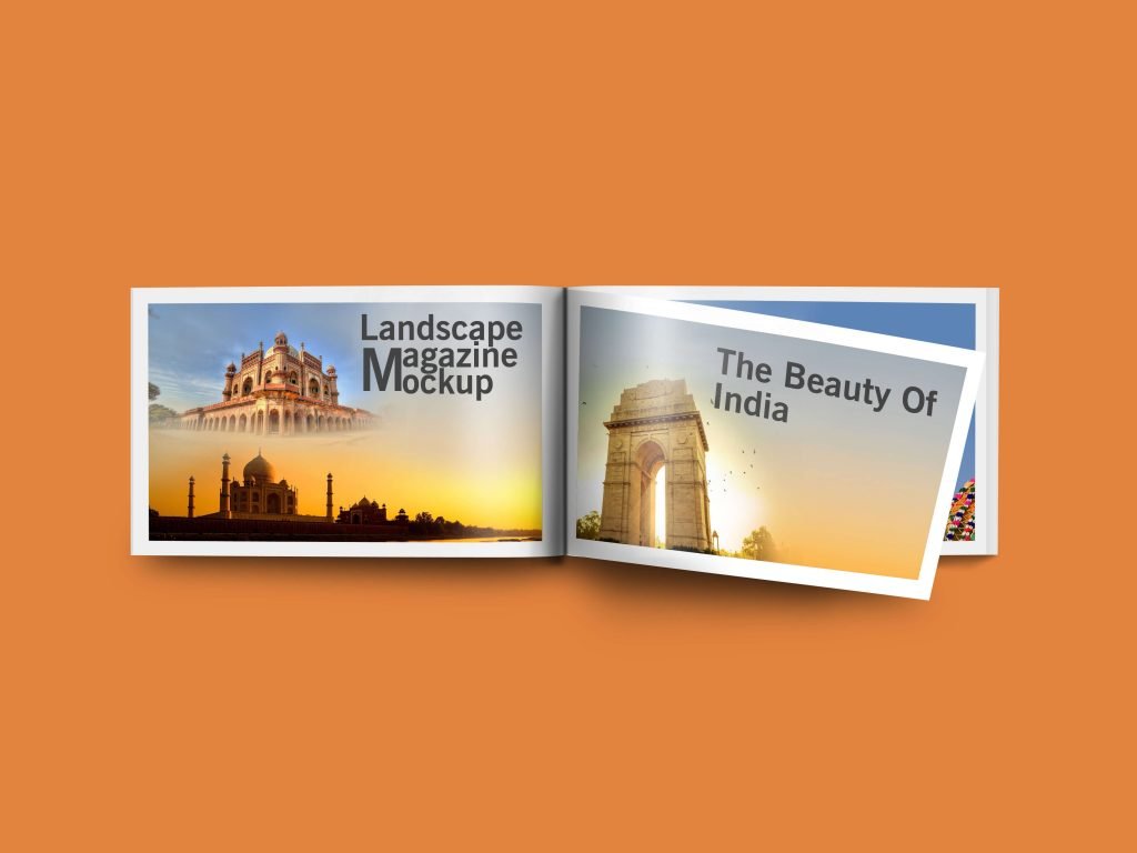 A4 Size landscape Magazine Mockup