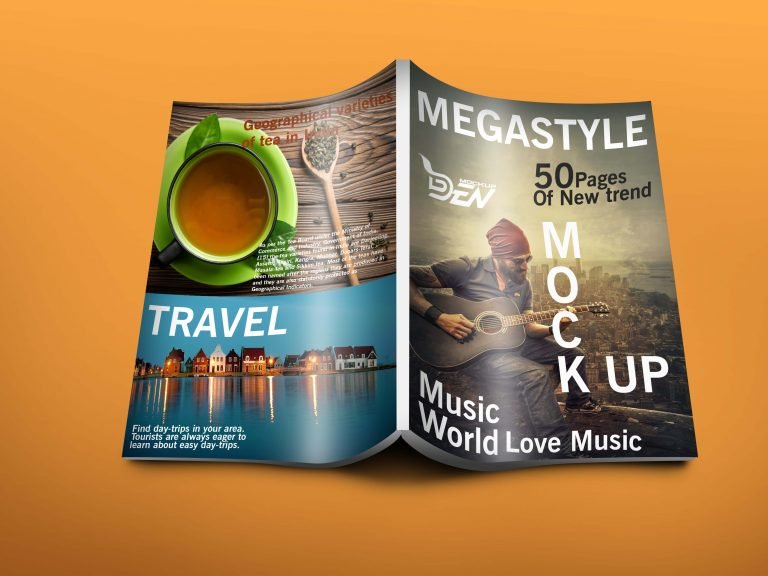 Free Travel Blog Magazine Cover Mockup | PSD Template