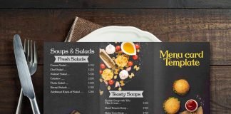 Black Menu Card Mockup