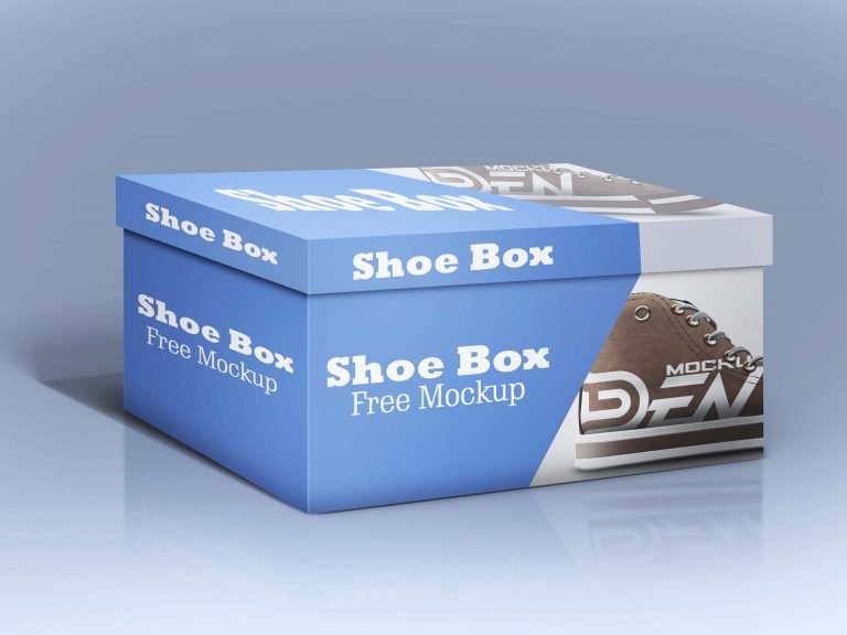 Free Realistic Shoe Box Mockup