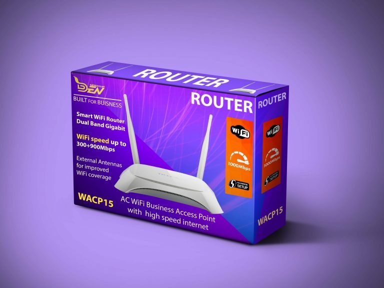 Free Wi-Fi Router Packaging Mockup