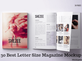 letter size magazine mockup