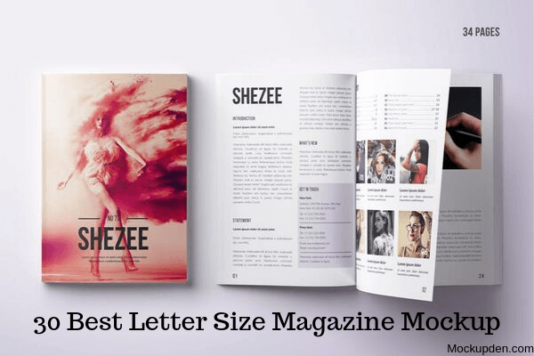 letter size magazine mockup