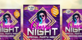 Free Night Party Flyer Mockup