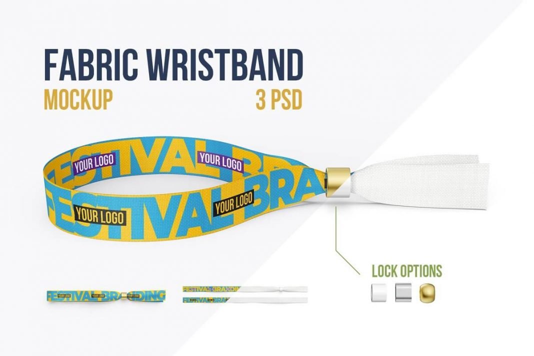 Download 16 + Wristband Mockup | 1Fabric, Paper, Silicone, rubber Wristband PSD