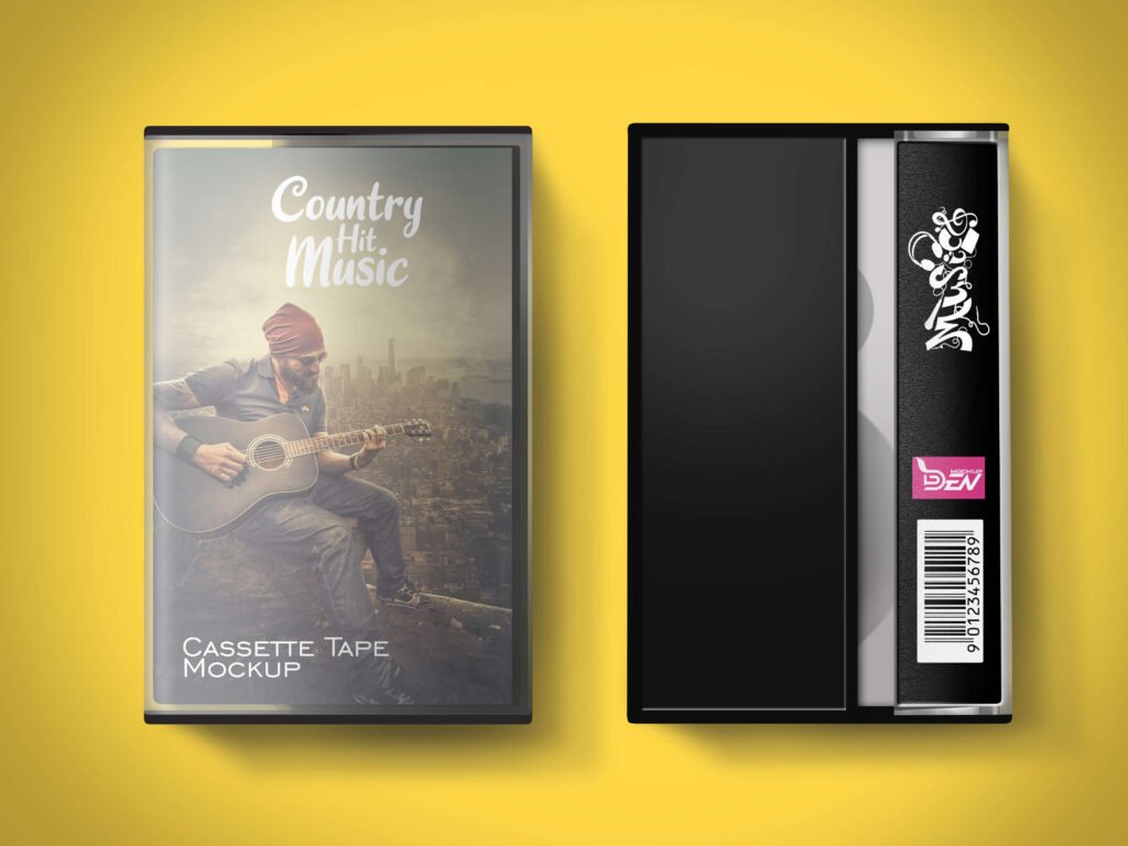 Free Music Cassette Tape Mockup Bundle | PSD Template Pack 4