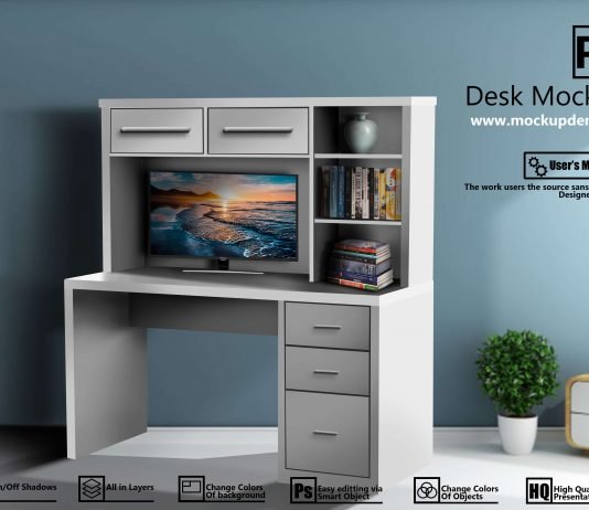 Free Customizable Desk Mockup