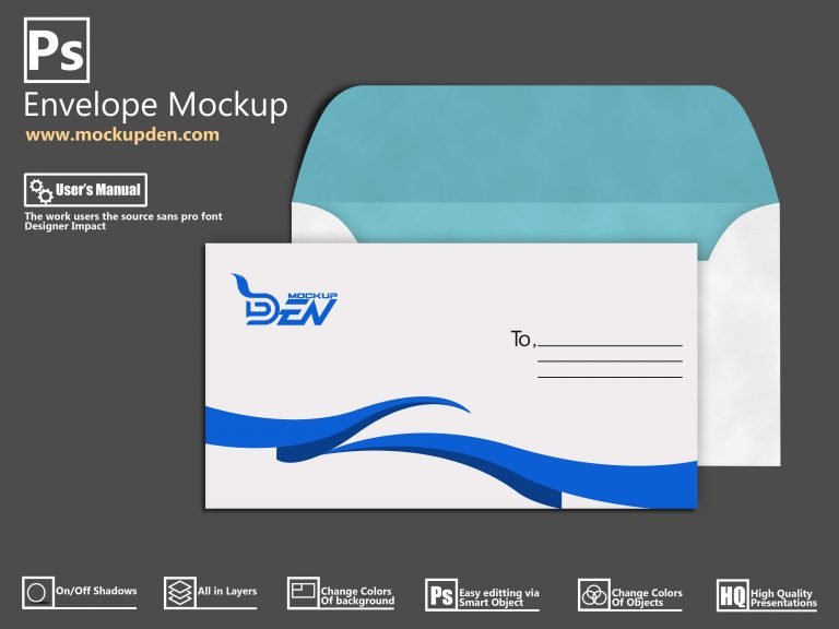 Free Customizable Envelope Mockup