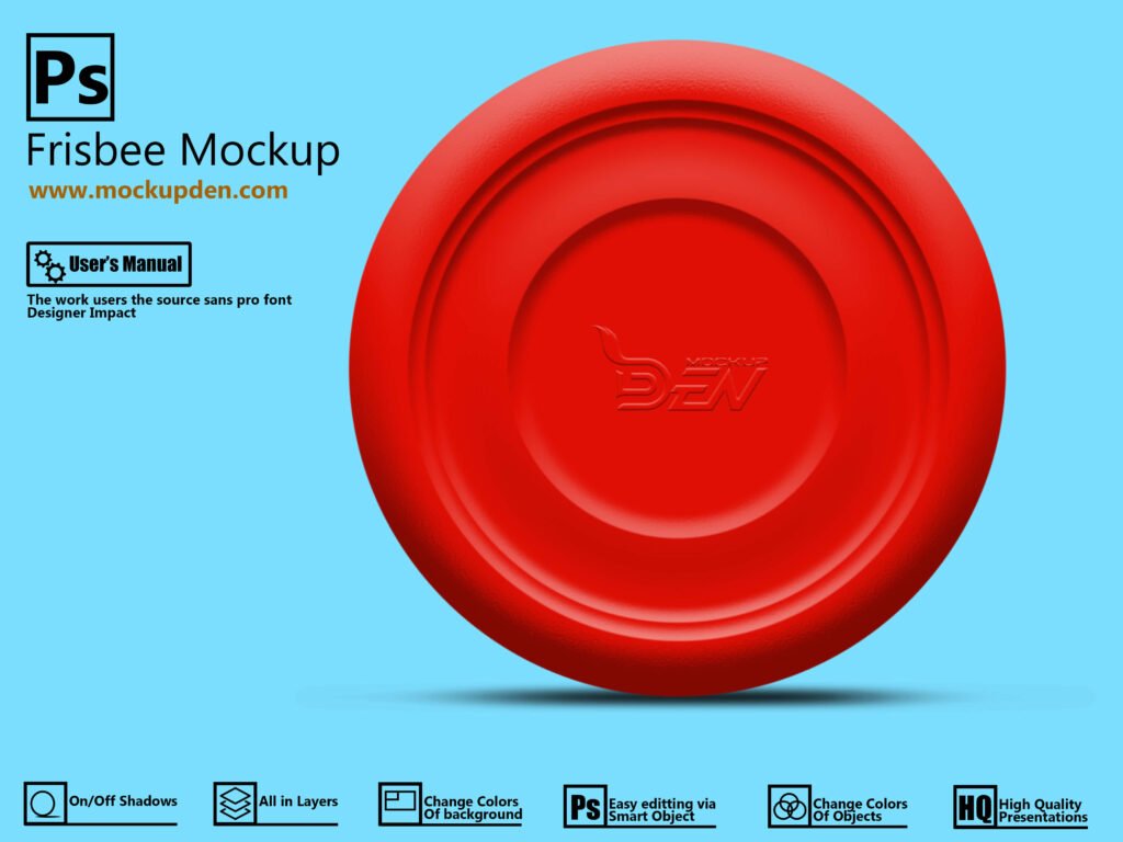 Free Red Frisbee Mockup PSD Template Design | Mockupden