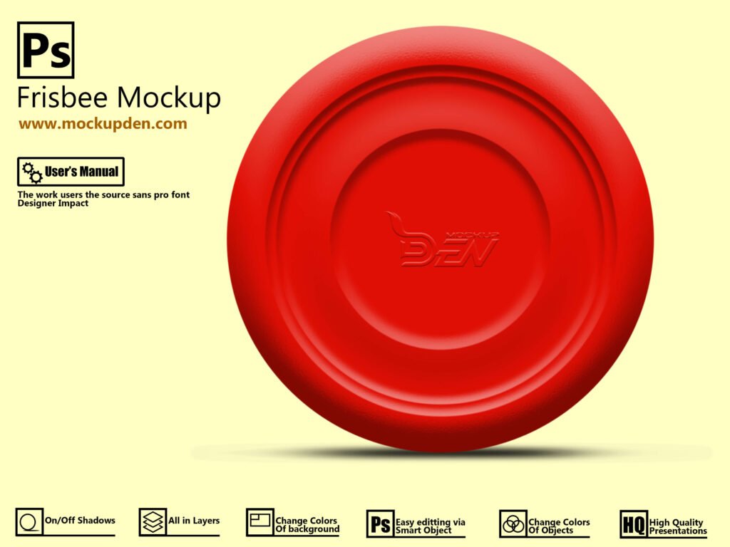 Download Free Red Frisbee Mockup Psd Template Design Mockupden