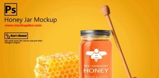 Free Attractive Honey Jar Mockup