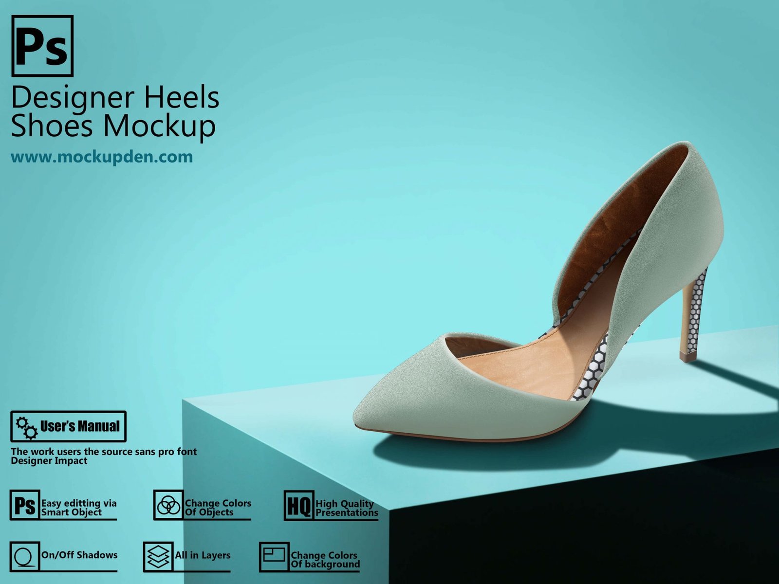 Free Designer Heels shoe Mockup | PSD Template