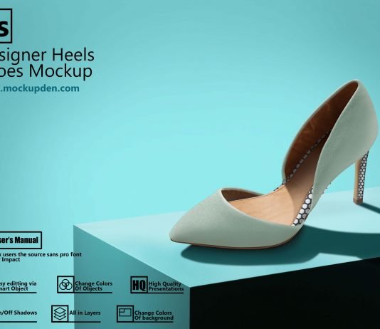 Free Multiple PSD Designer Heels Shoes Mockup