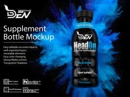 Free Sports Supplement Bottle Mockup