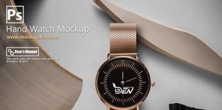 Free Golden Hand Watch Mockup