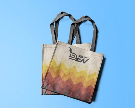 Download Free Two Colorful Tote Bag Mockup | PSD Template