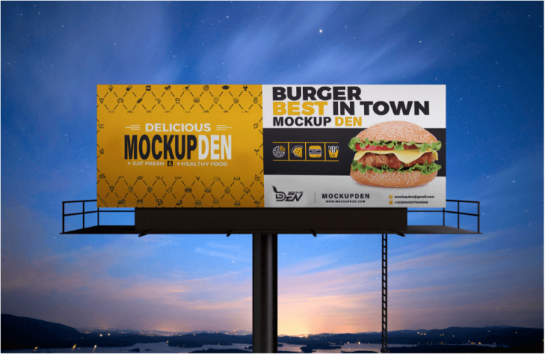 Free Giant Roadside Billboard Mockup PSD Template