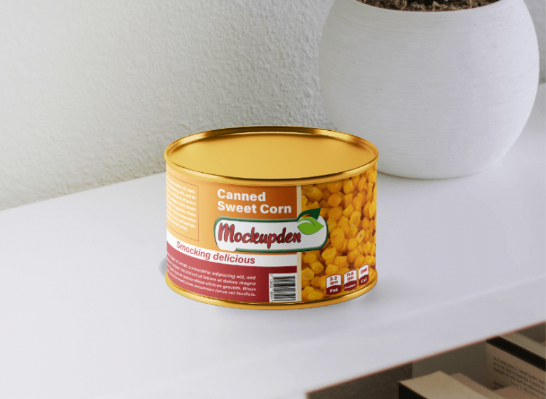 Free Round Tin Food Can Mockup