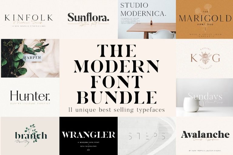 Unique Modern Font Bundle Pack 2019