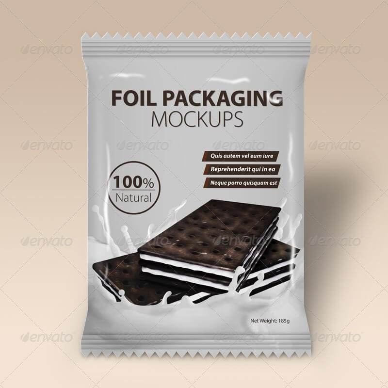 Foil Packaging Wrapper Mockup Design