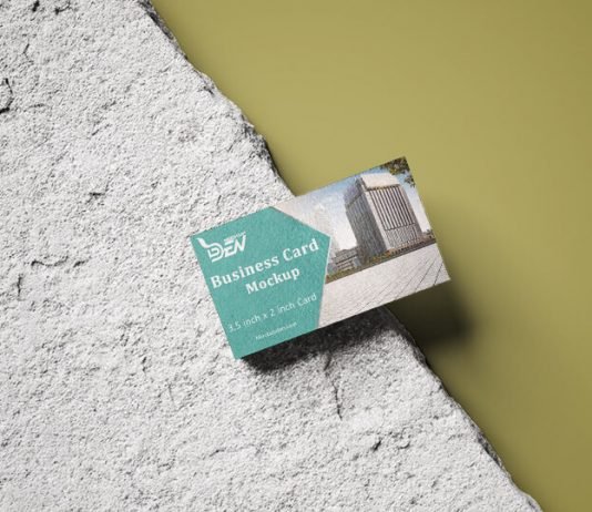 Free Corporate Scene Printed Business Card Mockup