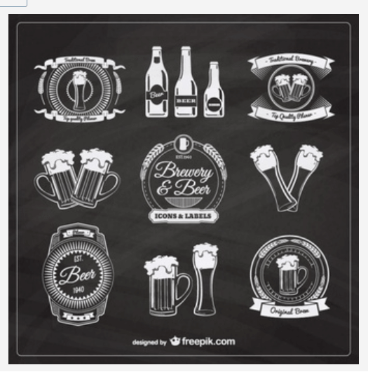 Beer badges In Vector Illustrator