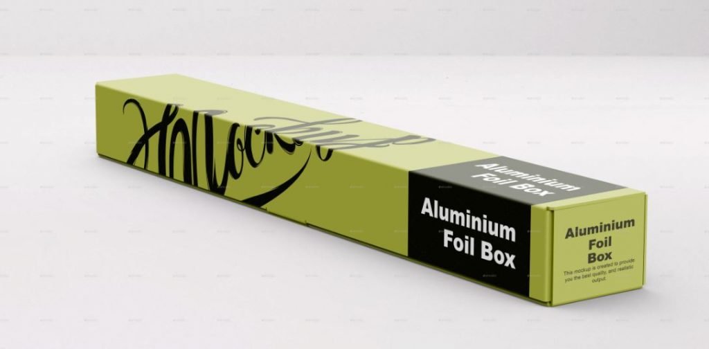 Sap Green Color Aluminium Foil Box Mockup