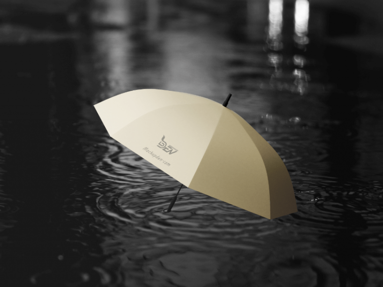 Free Yellow Color Umbrella Mockup