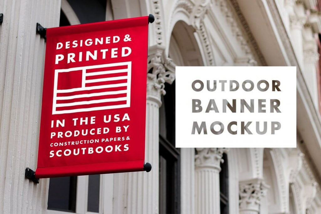 Designed & Printed Verticle Banner Mockup