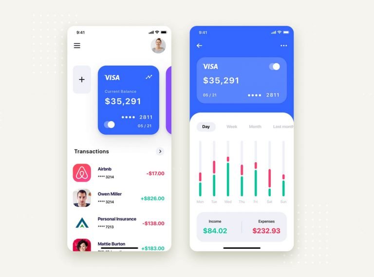 Free My Wallet Mobile App Scene Illustration Ui/Ux