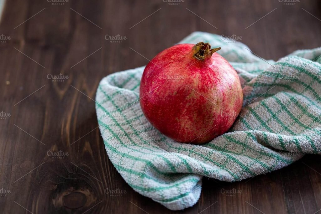 Pomegranate On Tea Towel Mockup Design