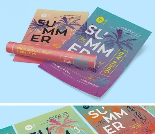 Free Summer Poster Template Design