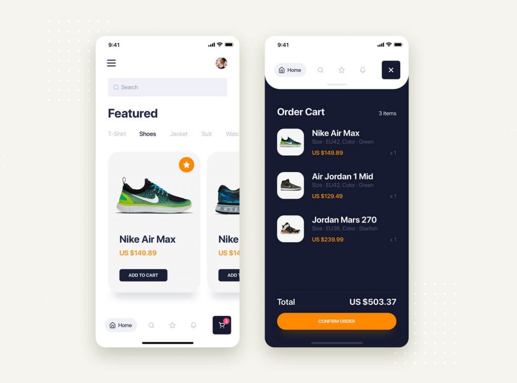 Free Shoe E-Commerce Site Mobile App Scene Ui/Ux 1