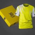 Free Neon Color Stripes Printed Jersey Mockup