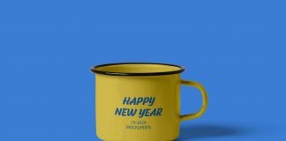 Free New Year Coffee Cup Mockup Design